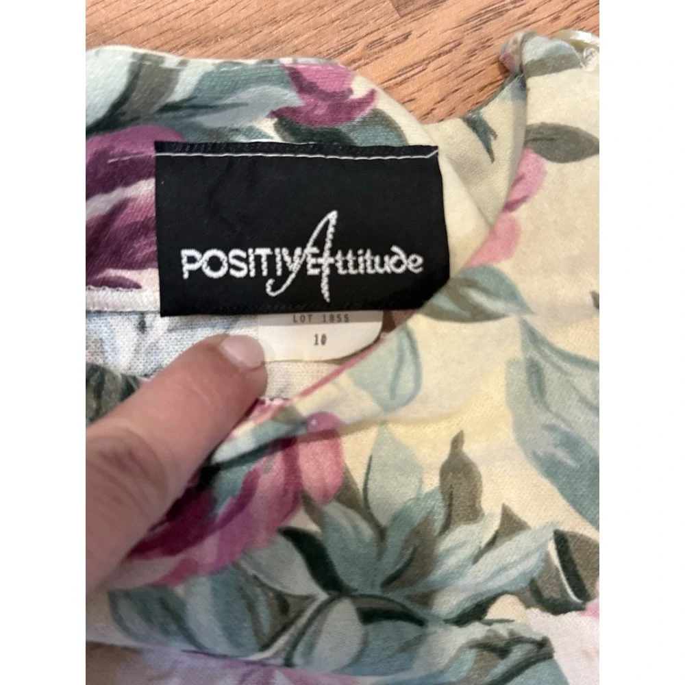 Vintage 80s 90s Positive Attitude Sz 10 Pink Floral Skirt Set CottageCore Career